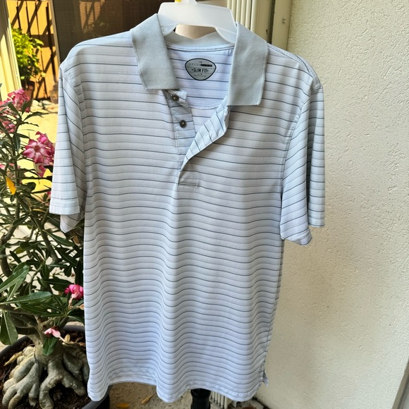 Grand Slam Other - GRAND SLAM. Golf Shirt, black and grey Stripes. Size L. Slim fit.